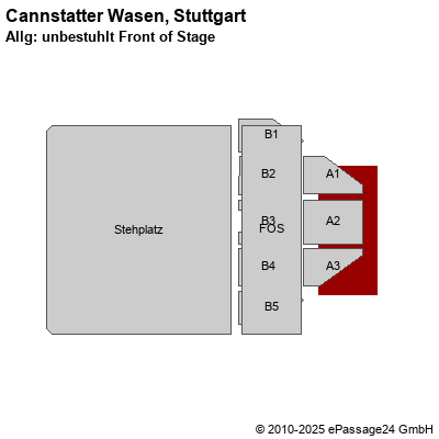 Saalplan Cannstatter Wasen, Stuttgart, Deutschland, Allg: unbestuhlt Front of Stage