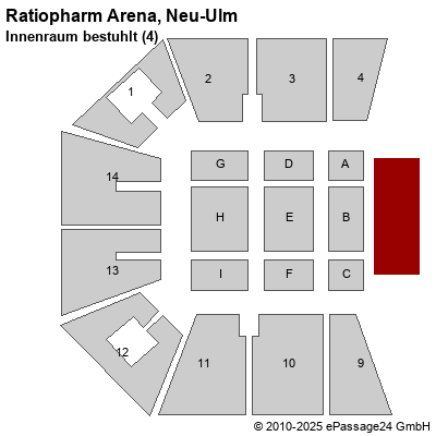 Saalplan Ratiopharm Arena, Neu-Ulm, Deutschland, Innenraum bestuhlt (4)