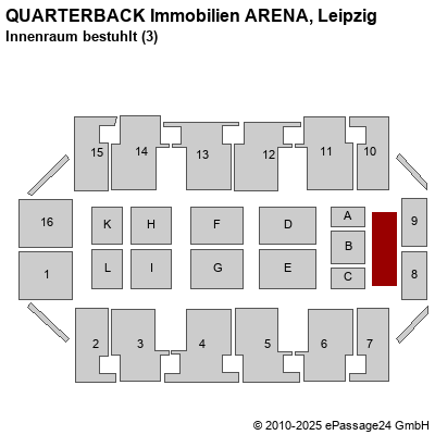 Saalplan Arena Leipzig, Leipzig, Deutschland, Innenraum bestuhlt (3)