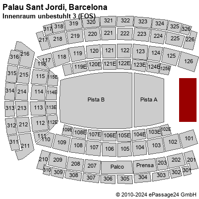Saalplan Palau Sant Jordi, Barcelona, Spanien, Innenraum unbestuhlt 3 (FOS)