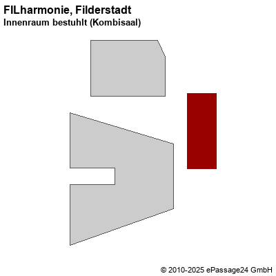 Saalplan FILharmonie, Filderstadt, Deutschland, Innenraum bestuhlt (Kombisaal)