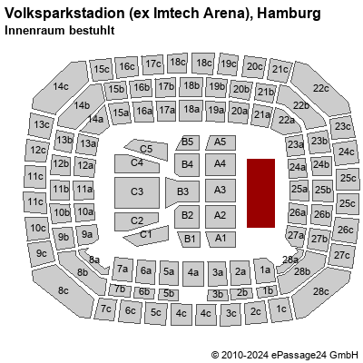 Saalplan Volksparkstadion (ex Imtech Arena), Hamburg, Deutschland, Innenraum bestuhlt