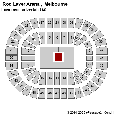 Saalplan  Rod Laver Arena ,  Melbourne, Australien, Innenraum unbestuhlt (2)