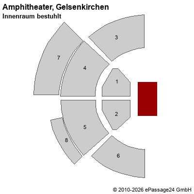 Saalplan Amphitheater, Gelsenkirchen, Deutschland, Innenraum bestuhlt