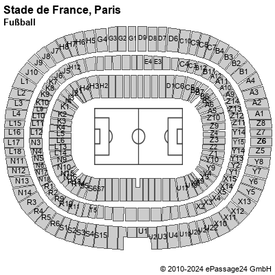 Saalplan Stade de France, Paris, Frankreich, Fußball