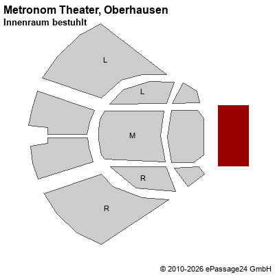 Saalplan Metronom Theater, Oberhausen, Deutschland, Innenraum bestuhlt