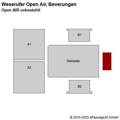 Saalplan Weserufer Open Air, Beverungen, Deutschland, Open AIR unbestuhlt