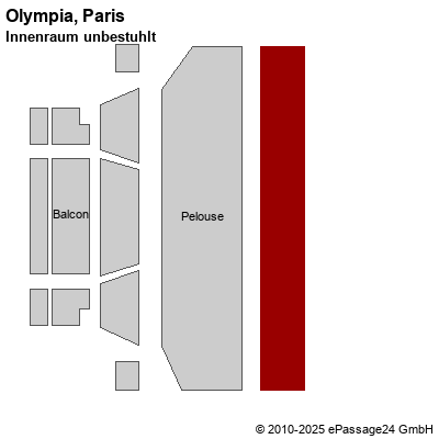 Saalplan Olympia, Paris, Frankreich, Innenraum unbestuhlt