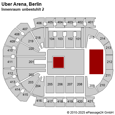 Saalplan Mercedes-Benz Arena (ex. o2 World Berlin), Berlin, Deutschland, Innenraum unbestuhlt 2