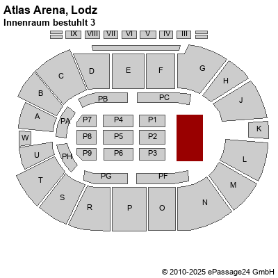 Saalplan Atlas Arena, Lodz, Polen, Innenraum bestuhlt 3