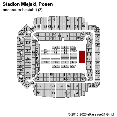 Saalplan  Stadion Miejski, Posen, Polen, Innenraum bestuhlt (2)