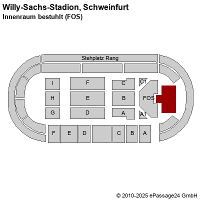 Saalplan Willy-Sachs-Stadion, Schweinfurt, Deutschland, Innenraum bestuhlt (FOS)
