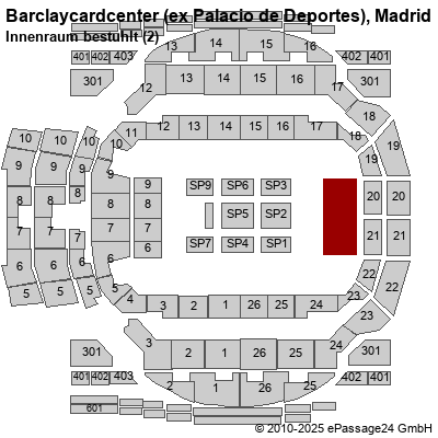 Saalplan Barclaycardcenter (ex Palacio de Deportes), Madrid, Spanien, Innenraum bestuhlt (2)