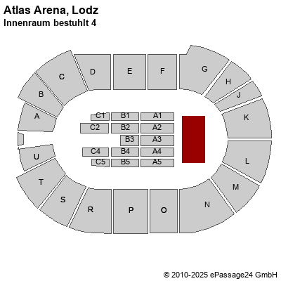 Saalplan Atlas Arena, Lodz, Polen, Innenraum bestuhlt 4