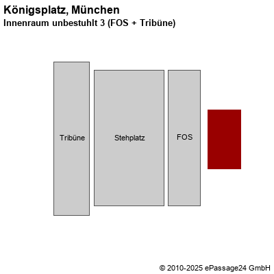 Saalplan Königsplatz, München, Deutschland, Innenraum unbestuhlt 3 (FOS + Tribüne)