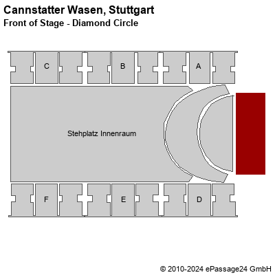 Saalplan Cannstatter Wasen, Stuttgart, Deutschland, Front of Stage - Diamond Circle