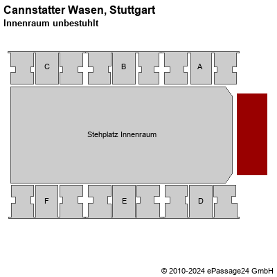 Saalplan Cannstatter Wasen, Stuttgart, Deutschland, Innenraum unbestuhlt