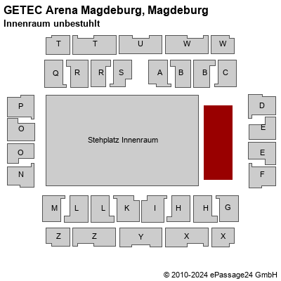 Saalplan GETEC Arena Magdeburg, Magdeburg, Deutschland, Innenraum unbestuhlt
