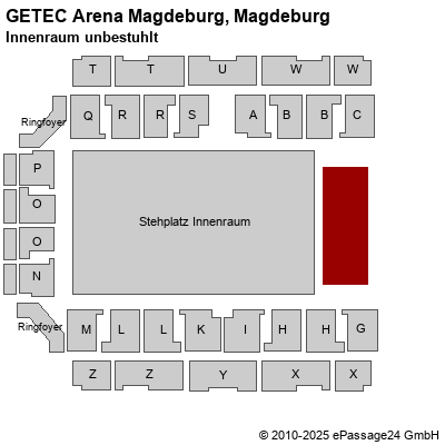 Saalplan GETEC Arena Magdeburg, Magdeburg, Deutschland, Innenraum unbestuhlt