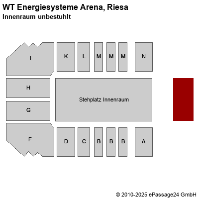 Saalplan WT Energiesysteme Arena, Riesa, Deutschland, Innenraum unbestuhlt