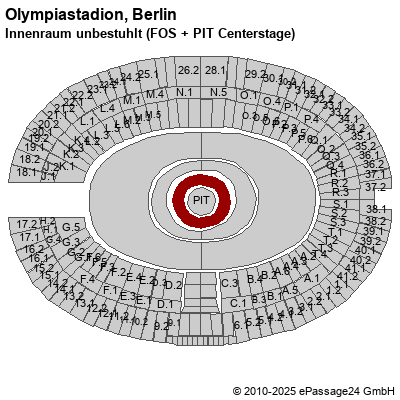 Saalplan Olympiastadion, Berlin, Deutschland, Innenraum unbestuhlt (FOS + PIT Centerstage)
