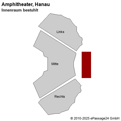 Saalplan Amphitheater, Hanau, Deutschland, Innenraum bestuhlt