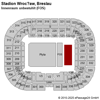Saalplan Stadion Wrocław, Breslau, Polen, Innenraum unbestuhlt (FOS)