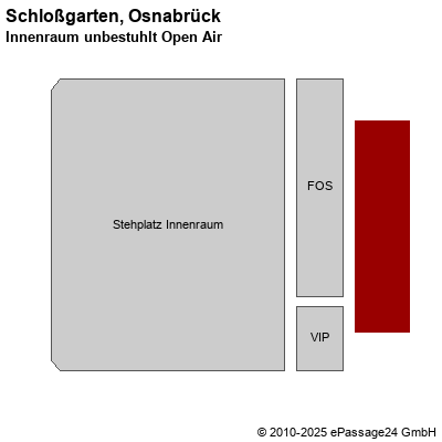 Saalplan Schloßgarten, Osnabrück, Deutschland, Innenraum unbestuhlt Open Air