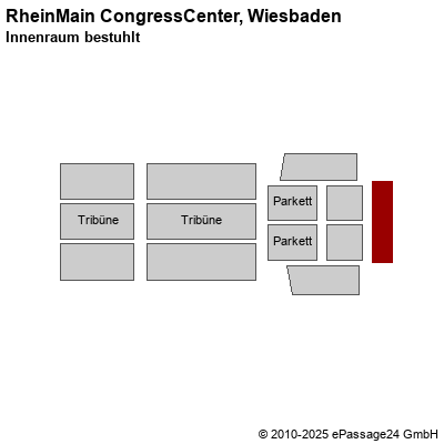 Saalplan RheinMain CongressCenter, Wiesbaden, Deutschland, Innenraum bestuhlt