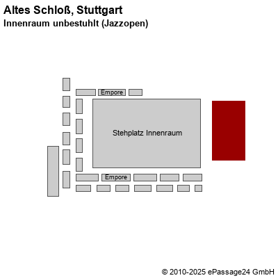 Saalplan Altes Schloß, Stuttgart, Deutschland, Innenraum unbestuhlt (Jazzopen)