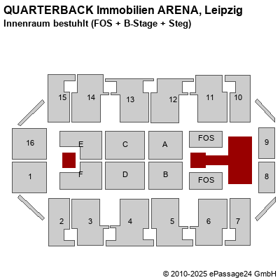 Saalplan QUARTERBACK Immobilien ARENA, Leipzig, Deutschland, Innenraum bestuhlt (FOS + B-Stage + Steg) Saalplan QUARTERBACK Immobilien ARENA, Leipzig, Deutschland, Innenraum bestuhlt (FOS + B-Stage + Steg)