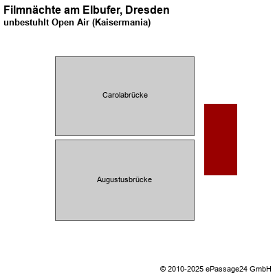 Saalplan Filmnächte am Elbufer, Dresden, Deutschland, unbestuhlt Open Air (Kaisermania)