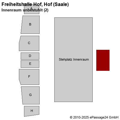 Saalplan Freiheitshalle Hof, Hof (Saale), Deutschland, Innenraum unbestuhlt (2)