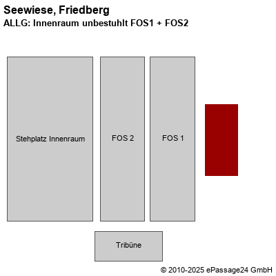 Saalplan Seewiese, Friedberg, Deutschland, ALLG: Innenraum unbestuhlt FOS1 + FOS2
