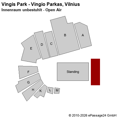 Saalplan Vingis Park - Vingio Parkas, Vilnius, Litauen, Innenraum unbestuhlt - Open Air