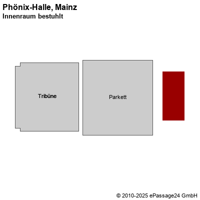 Saalplan Phönix-Halle, Mainz, Deutschland, Innenraum bestuhlt