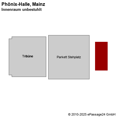 Saalplan Phönix-Halle, Mainz, Deutschland, Innenraum unbestuhlt