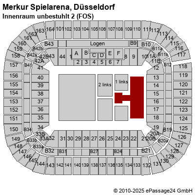 Saalplan ESPRIT arena, Düsseldorf, Deutschland, Innenraum unbestuhlt 2 (FOS)