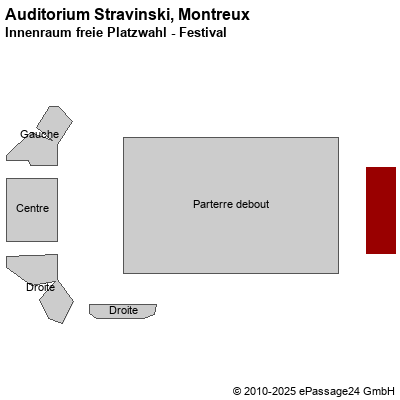 Saalplan Auditorium Stravinski, Montreux, Schweiz, Innenraum freie Platzwahl - Festival