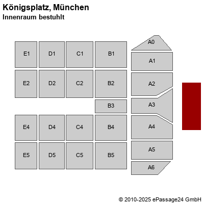Saalplan Königsplatz, München, Deutschland, Innenraum bestuhlt
