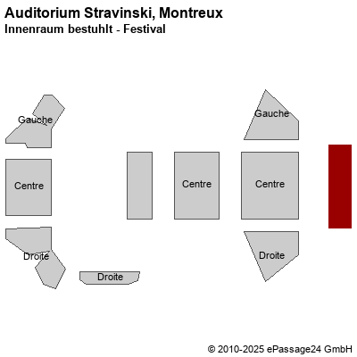 Saalplan Auditorium Stravinski, Montreux, Schweiz, Innenraum bestuhlt - Festival