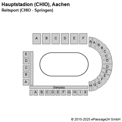 Saalplan Hauptstadion (CHIO), Aachen, Deutschland, Reitsport (CHIO - Springen)