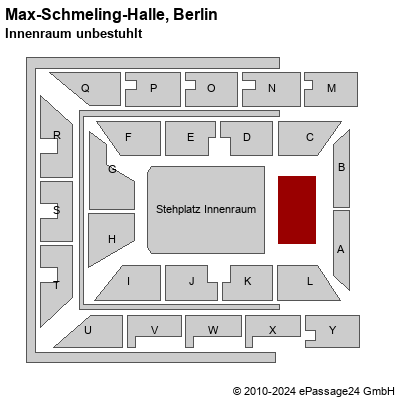 Saalplan Max-Schmeling-Halle, Berlin, Deutschland, Innenraum unbestuhlt