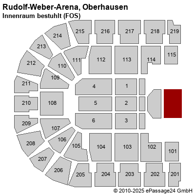 Saalplan König-Pilsener-ARENA, Oberhausen, Deutschland, Innenraum bestuhlt (FOS)