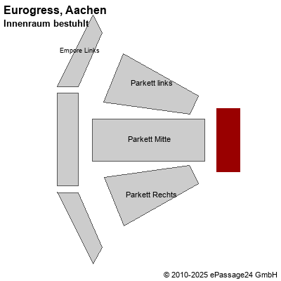 Saalplan Eurogress, Aachen, Deutschland, Innenraum bestuhlt