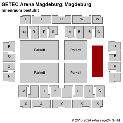 Saalplan GETEC Arena Magdeburg, Magdeburg, Deutschland, Innenraum bestuhlt