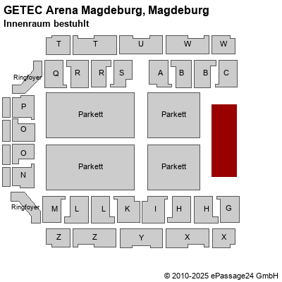 Saalplan GETEC Arena Magdeburg, Magdeburg, Deutschland, Innenraum bestuhlt