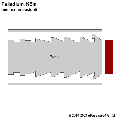 Saalplan Palladium, Köln, Deutschland, Innenraum bestuhlt
