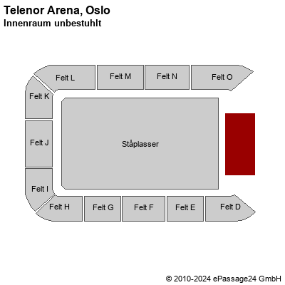 Saalplan Telenor Arena, Oslo, Norwegen, Innenraum unbestuhlt
