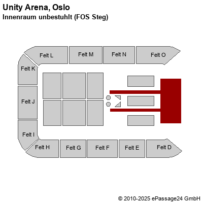 Saalplan Unity Arena, Oslo, Norwegen, Innenraum unbestuhlt (FOS Steg)